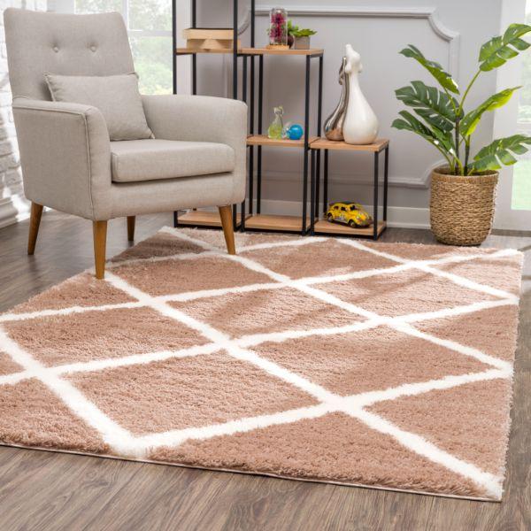 Terra Trellis Comtemporary Brown and White Indoor Rug-2