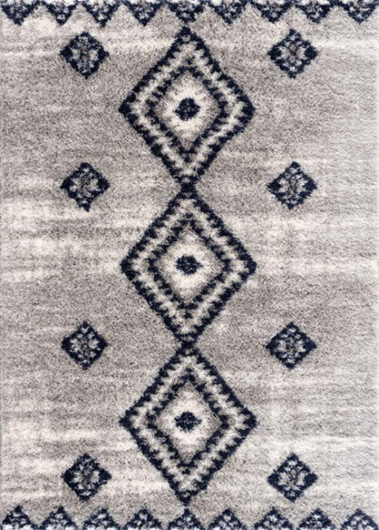 Azel Moroccan Contemporary Grey and Blue Indoor Rug-1
