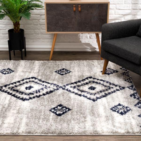 Azel Moroccan Contemporary Grey and Blue Indoor Rug-4