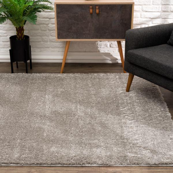 Asahi Solid Contemporary Grey Indoor Rug-4
