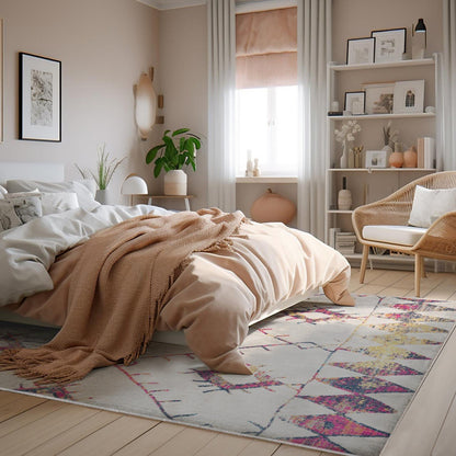 Kenza Boho Traditional Beige Indoor Rug