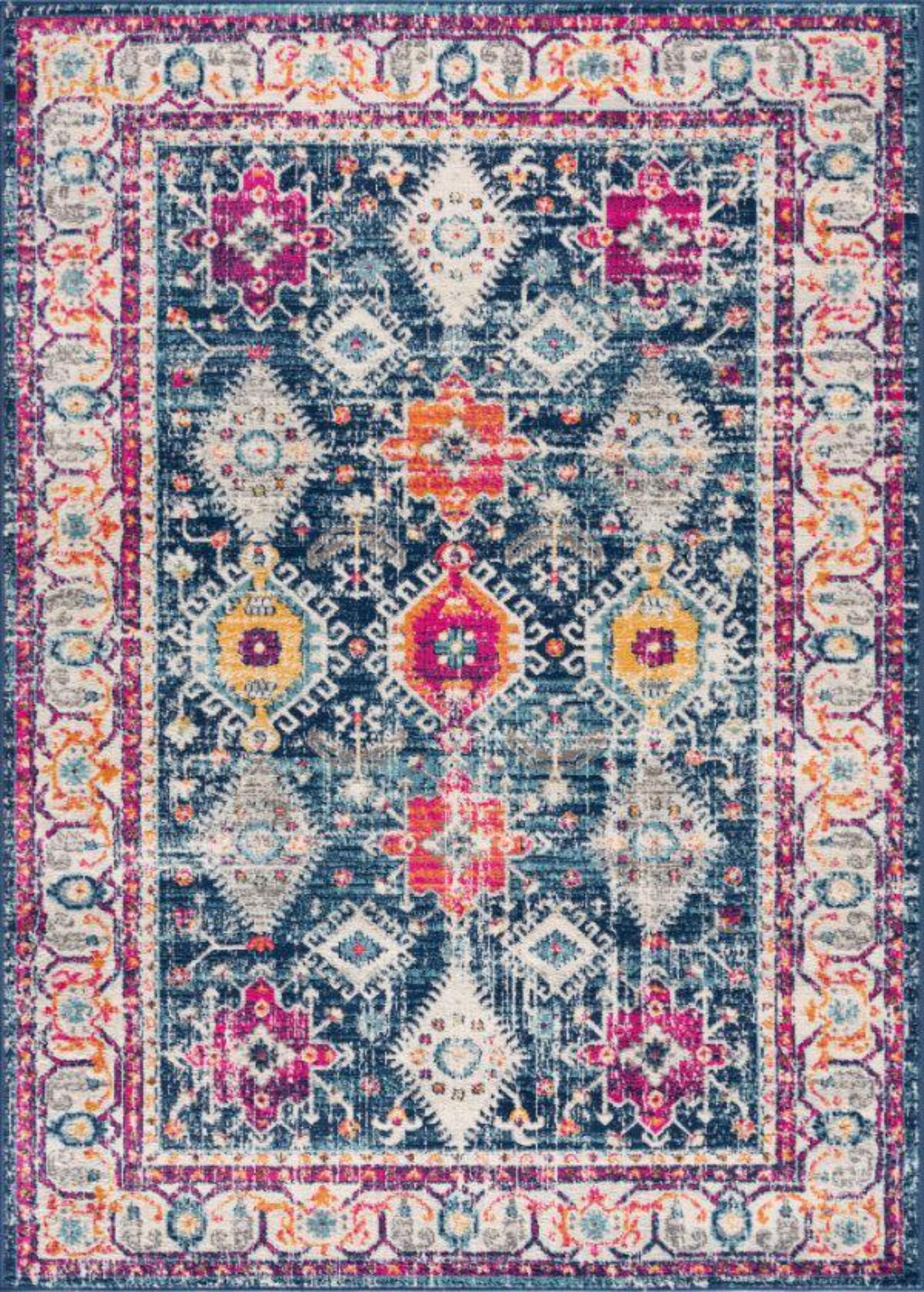 Noor Moroccan Traditional Blue Indoor Rug-1
