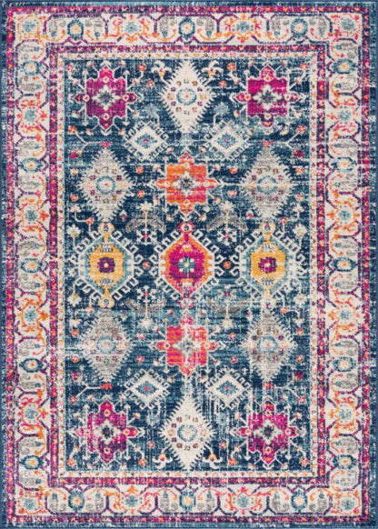 Noor Moroccan Traditional Blue Indoor Rug-1