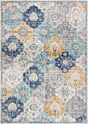 Savannah Mid-Century Modern Contemporary Blue Rug
