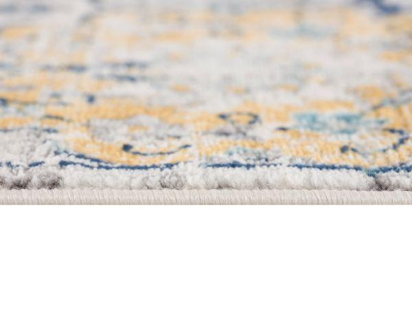 Valencia Vintage Floral Contemporary Blue and Grey Indoor Rug