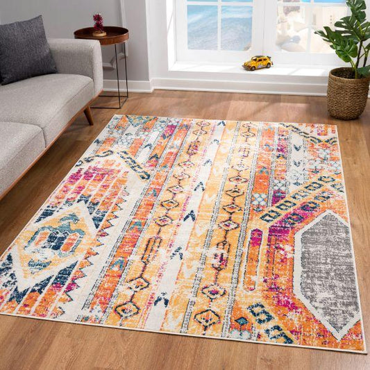 Savannah Collection Modern Southwestern Area Rug And Runner, Multicolor