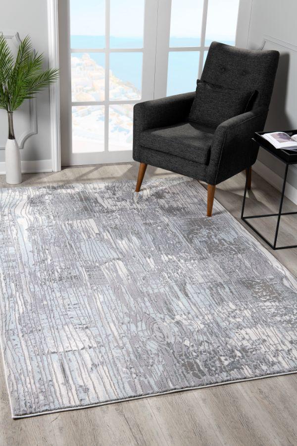 Tapis gris moderne scandinave Oasis