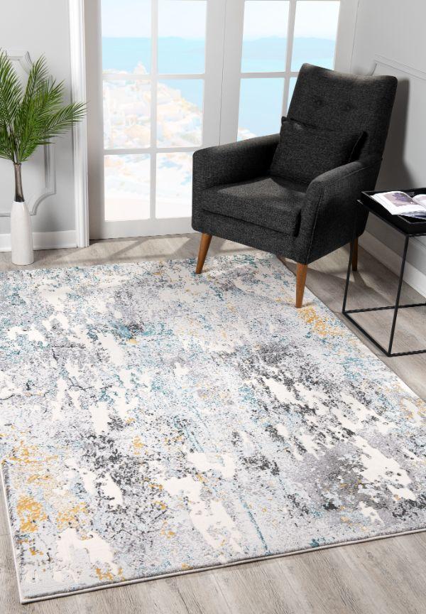 Tapis beige moderne abstrait Oasis