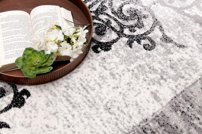 Montage Collection Modern Abstract Area Rug And Runner , Grey