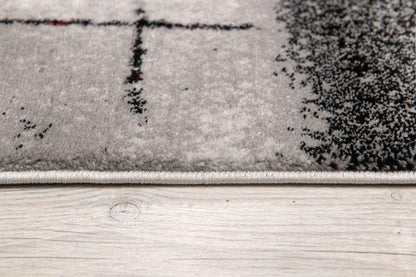 Kyma Abstract Contemporary Grey and Red Indoor Rug-8