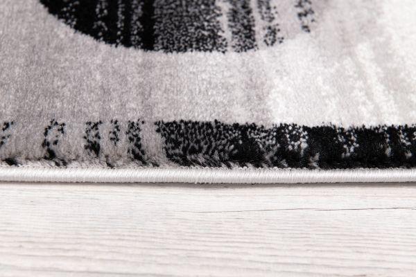 Zamani Geometric Contemporary Black and Grey Indoor Rug-7