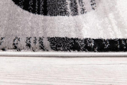 Zamani Geometric Contemporary Black and Grey Indoor Rug-7