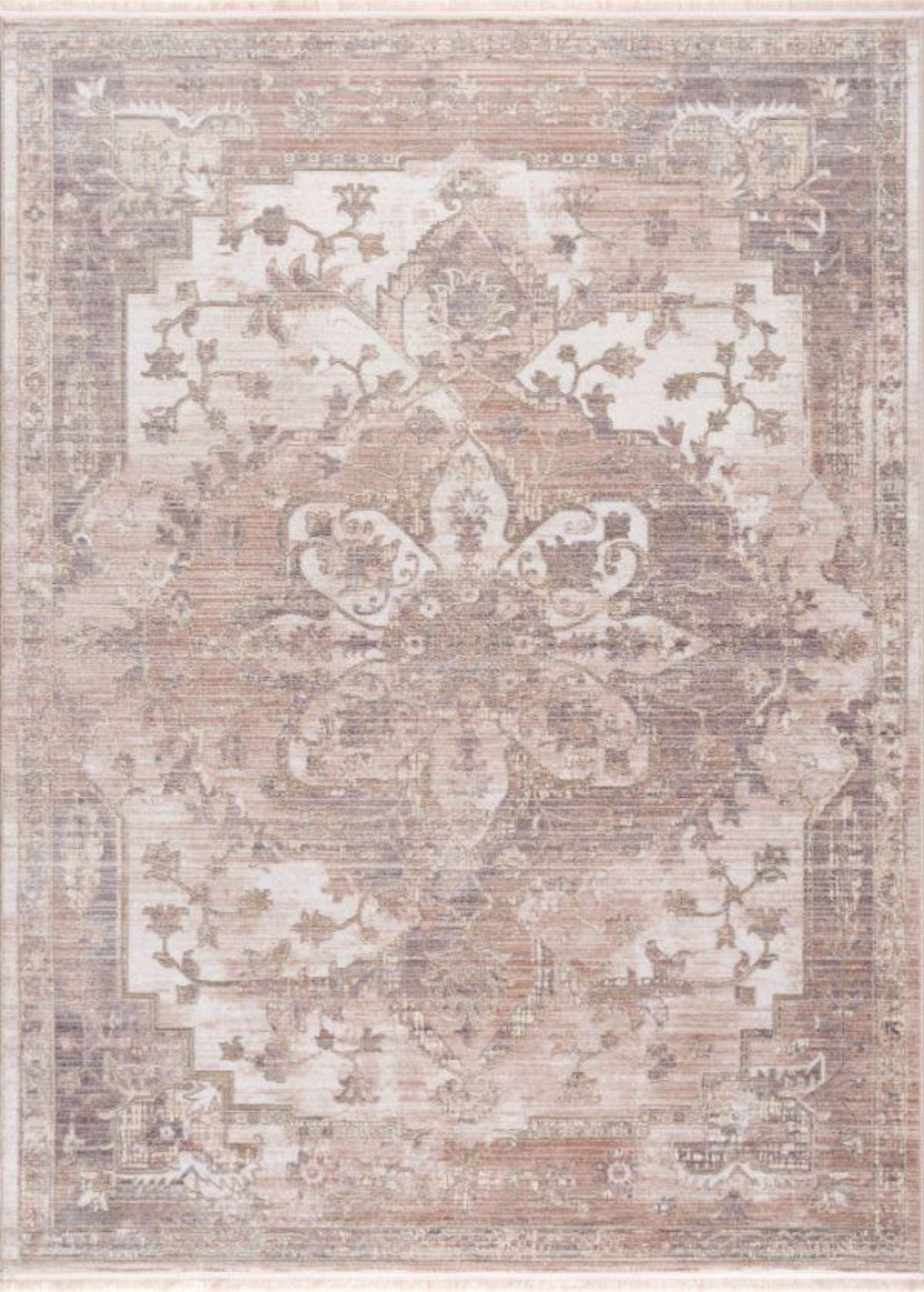 Padova Floral Medallion Transitional Beige and Brown Indoor Rug
