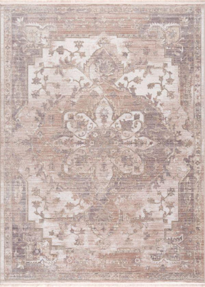 Padova Floral Medallion Transitional Beige and Brown Indoor Rug
